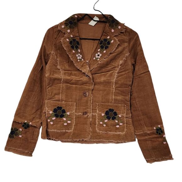 Sandrea Jackets & Blazers - Sandrea Corduroy Embroidered Floral Jacket